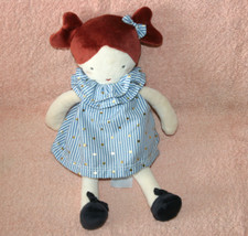 TAPE A L'OEIL TAO DOUDOU PELUCHE POUPEE CHIFFON ROBE BLEU RAYEE POIS OR ETATNEUF