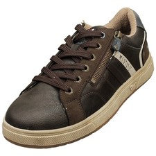 Mustang Chaussures Homme Casual Marron Mocha Zip Latéral Bas