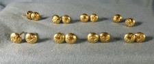 8 PAIRES de BOUTONS MILITAIRES dorés à TIGE de 10 mm  * SERVICE des ESSENCES