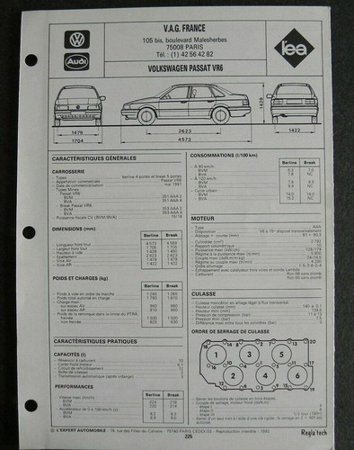 Fiche technique automobile