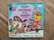 Livre disque vinyle 45 tours, Pierre et le loup, 1970, Disney, vintage