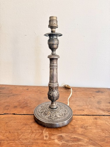 Ancien pied lampe - ancien, métal