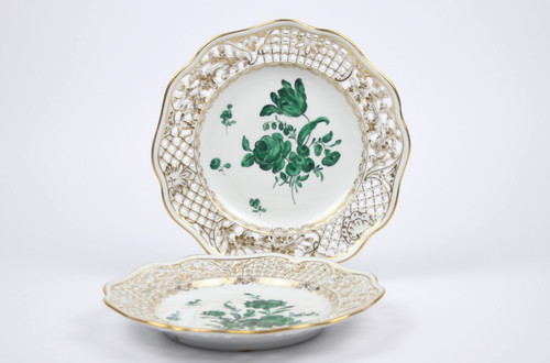 Paire assiettes porcelaine