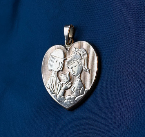 Medaille pendentif amoureux - , de
