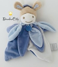 5541?Doudou et compagnie marionnette Âne Cheval Bleu Blanc Pétales Collector