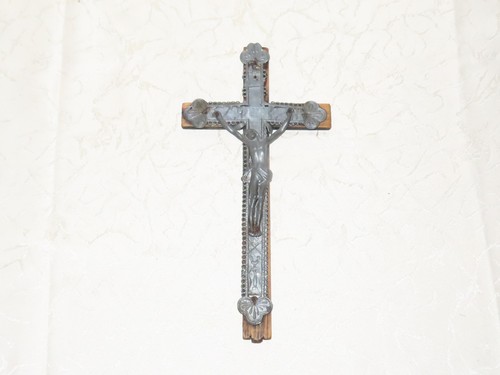 Ancien zinc croix christ - christ, au