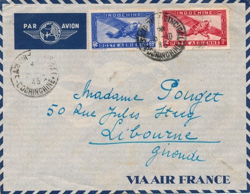 Lettre par avion indochine - lettre,
