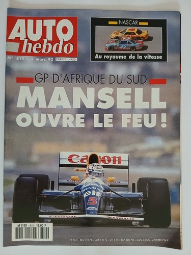 Auto hebdo 819 1992 gp - auto, n°819