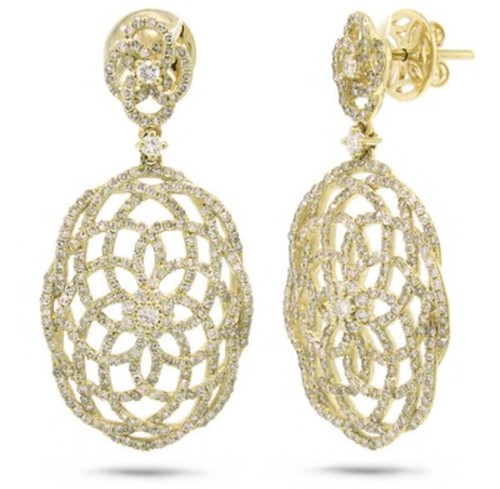 14k jaune diamant dentelle - or,