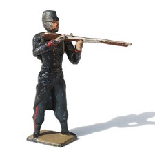 Ancienne figurine en plomb CBG Mignot soldat français / Artilleur au feu