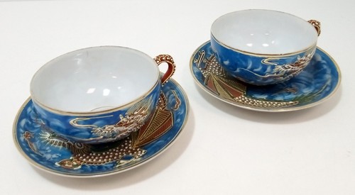 Blue dragonware moriage - dragonware,