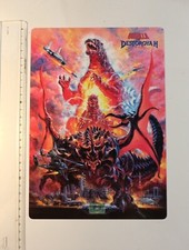 JAPAN SHITAJIKI Godzilla VINTAGE RARE POSTER AFFICHE PLASTIQUE GOJIRA