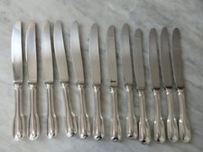 12 Grands Couteaux en Métal Argenté : Orfèvrerie GELB à Paris