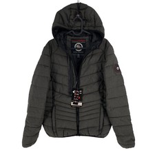 Veste À Capuche Matelassée Grise Foncée Pour Hommes Canadian Peak Taille S