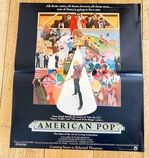 AMERICAN POP Affiche cinéma 40x60 RALPH BAKSHI, RON THOMPSON, HOLLAND - 1981