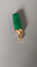 Pendentif Malachite en Or 14 Carats 14K Solid Gold Malachite Cylinder Pendant