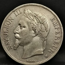 5 FRANCS 1867 BB STRASBOURG