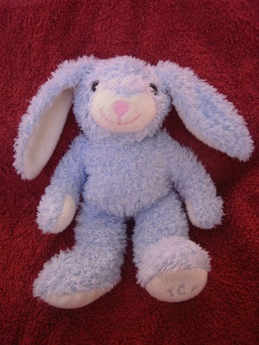 Doudou lapin blanc bleutcf - lapin,