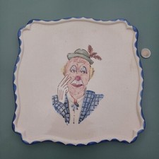 Plat carré ancien en faïence