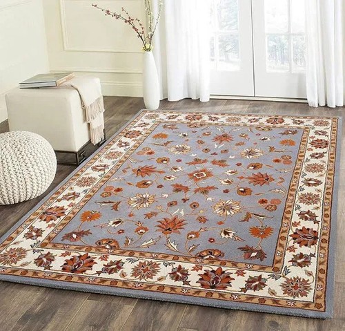 Tapis blanc cassé bleu - et,
