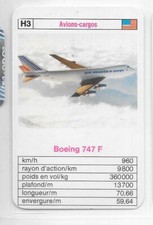 Carte N°H3 - Avions-cargos - Boeing 747 F - Bleu