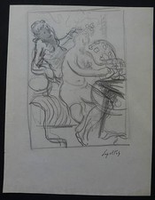 ROBERT LEPELTIER (1913-1996) SUPERBE SCENE EROTIQUE (29)