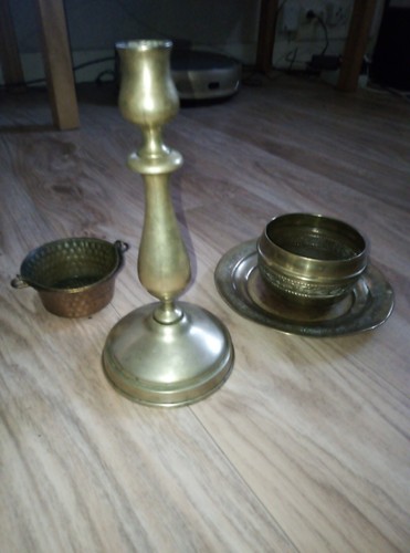 Bougeoir ancien cuivre - ancien,