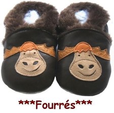 Chaussons en cuir souple