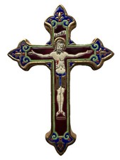 Maurice Paul CHEVALLIER (1892-1987) Émaux Longwy Crucifix Faïence Croix France
