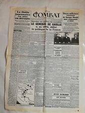 N65 La Une Du Journal Combat 26 oct 1944 le général de Gaulle, Georges Mandel