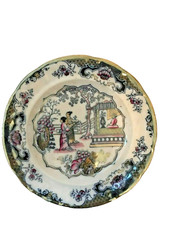 manufacture Impériale Royale Nimy assiette en faïence Lecat Mouzin décor chinois