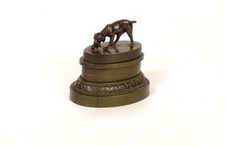 Encrier bronze chien de chasse