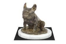 Bouledogue Français Type 2 - Figurine avec Un Chien Sur Blanc Marbre Art Dog
