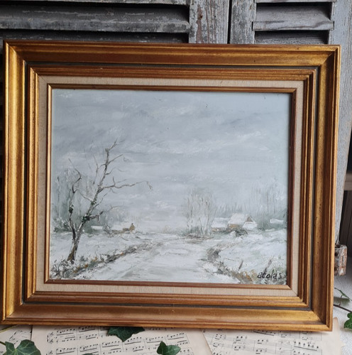 Ancienne huile sur toile signe - ancienne,