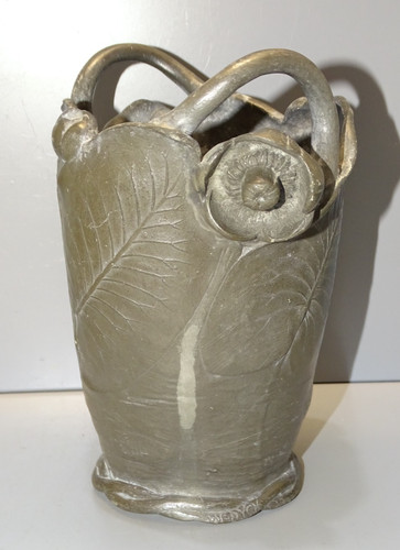 Vase art nouveau etain signé - art,