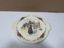 Ancien plat de service à gâteau ou à tarte Sarreguemines Henri Loux Obernai