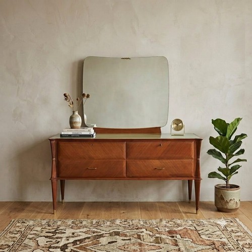 Commode vintage avec miroir - vintage,