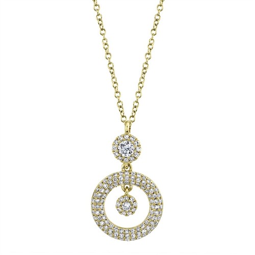 14k jaune cercle collier - 14k, or