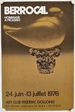 Affiche BERROCAL Hommage à Picasso 1976 Exposition Galerie Gollong