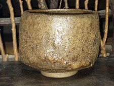 Ancien four Sobokai Chawan avec boite en bois bol à thé japonais poterie céra...