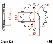 Pignon de sortie de boite pour