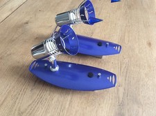 2 Appliques Murale  Année 80 Spot  Vintage Orientable Inox Et Bleu Métallisé 