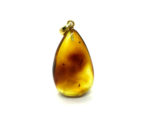 Pendentif ambre avec insectes - pendentif,