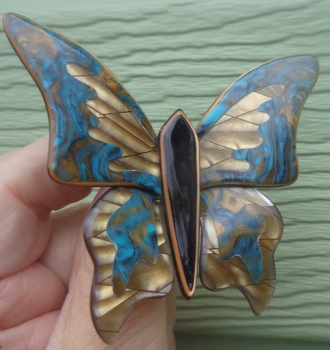 Lea stein broche papillon bleu - lea,