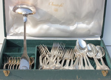 CHRISTOFLE VENDÔME - MENAGERE EN METAL ARGENTÉ - 42 PIECES + 5 COUTEAUX