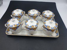 Service à crème Plateau et 6 pots Porcelaine Théodore Haviland Art Déco 1920