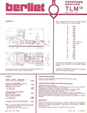 BERLIET / TLM 12 / TRACTEUR