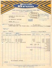 1934  1934 FACTURE BISCUITS BRUN A LYON - STE UNION A ST LEONARD DE NOBLAT H.