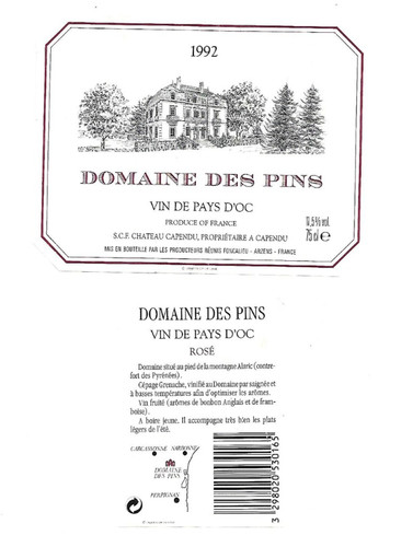 Etiquette vin domaine des - domaine,
