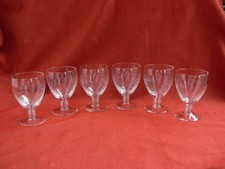 SERIE DE 6 VERRES A  VIN ART DECO EN CRISTAL GRAVES,A IDENTIFIER,XXème.
